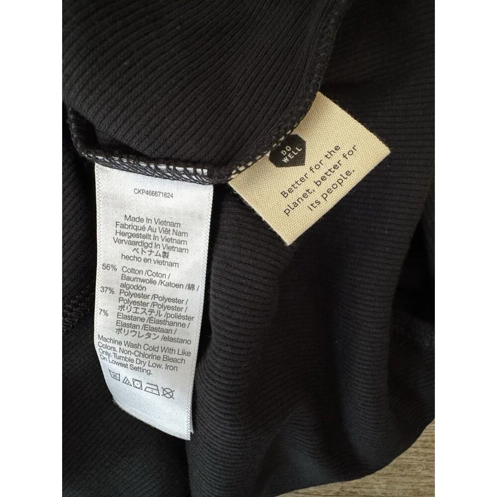 NWT Madewell Ribbed Puff-Sleeve Turtleneck Bodysuit Black Size M Long Sleeve
